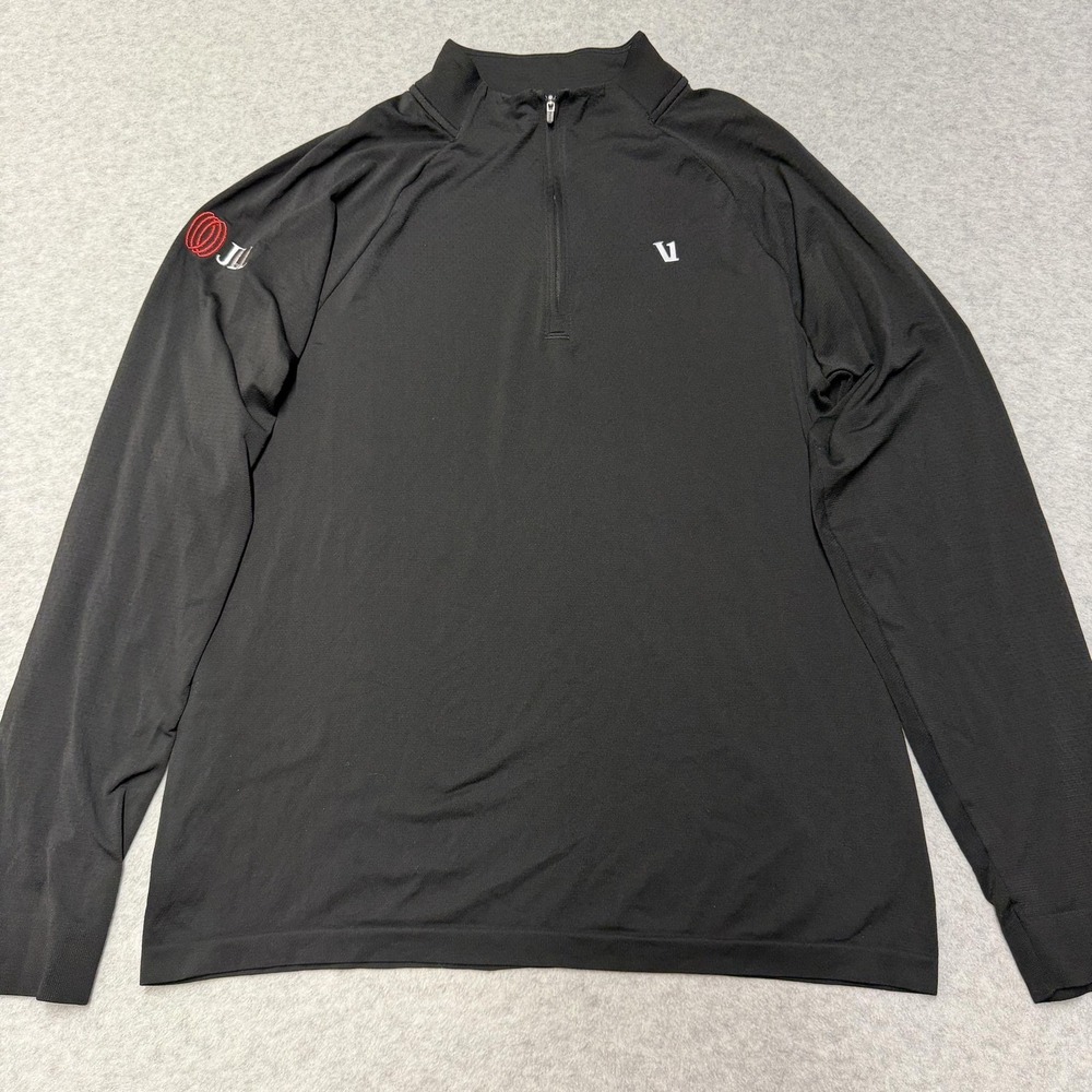 Vuori Pullover Mens L Black 1/4 Zip Long Sleeve Athletic Ease Performance